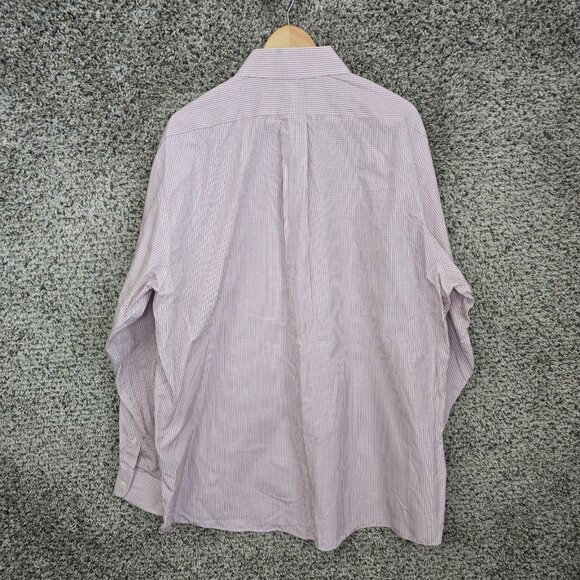 Jos A Bank Shirt Men's 17.5 36 Red Check Button Up Cotton‎ Pocket Barrel Career - Picture 7 of 7